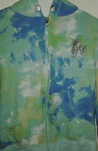 Hard Candy Blue/Green/Silver/White tie dye hoodie
